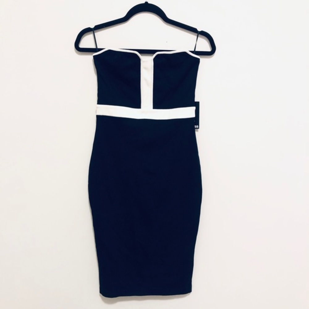 Express Black and White Strapless Dress Size 6 NWT